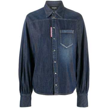 bishop-sleeves denim shirt