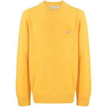 fox patch round neck jumper