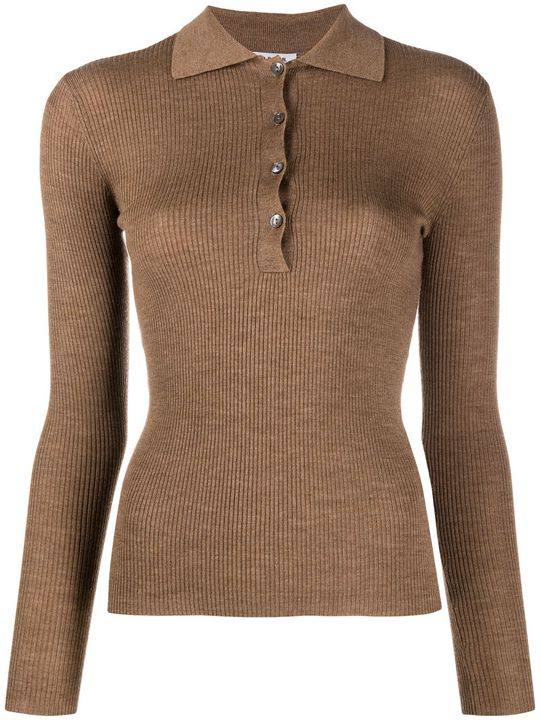 long sleeve knitted polo shirt展示图