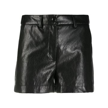 high-waisted leather shorts