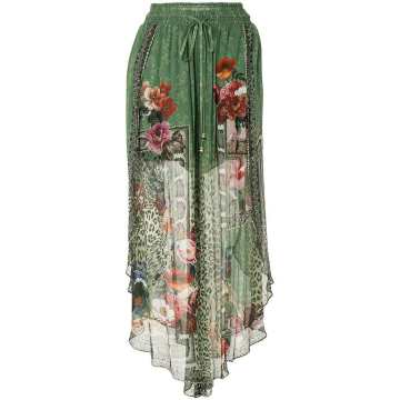 sheer-layered silk skirt
