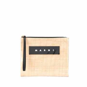 logo clutch bag