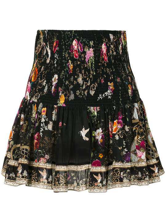 embellished floral-print mini skirt展示图