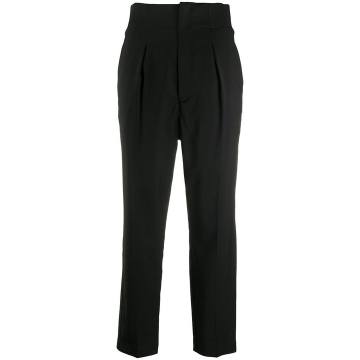 mid-rise tapered trousers