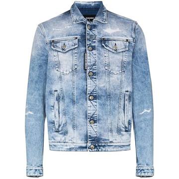 Distressed denim jacket