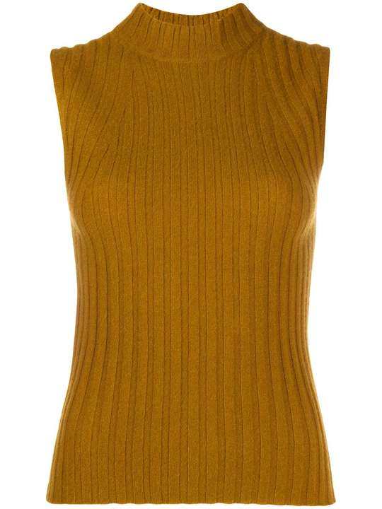 sleeveless chunky-knit cashmere jumper展示图