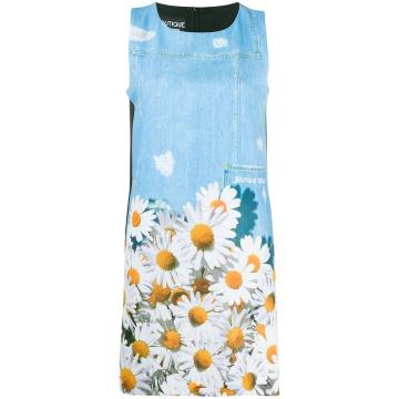 daisy print shift dress