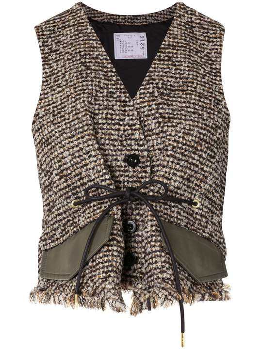 cropped tweed waistcoat展示图