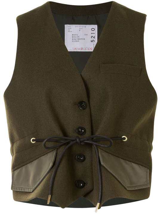 cropped single-breasted waistcoat展示图