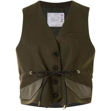 cropped single-breasted waistcoat