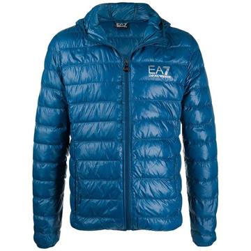 logo print padded jacket