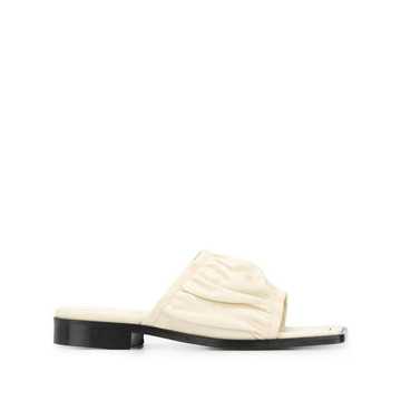 leather square toe sandals