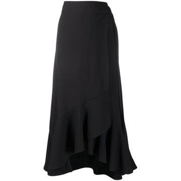 ruffle-hem midi skirt