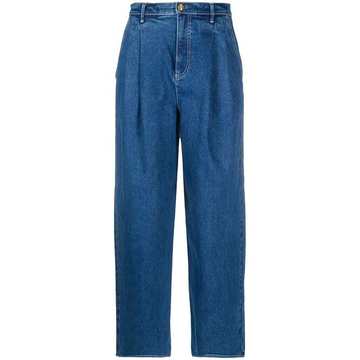 pleated waist jeans