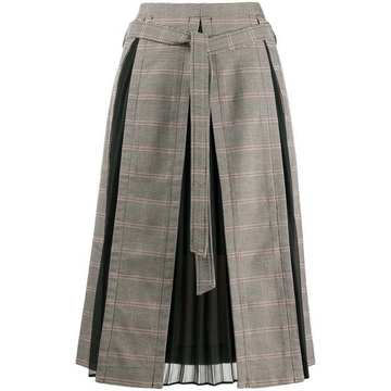 contrast panel midi skirt