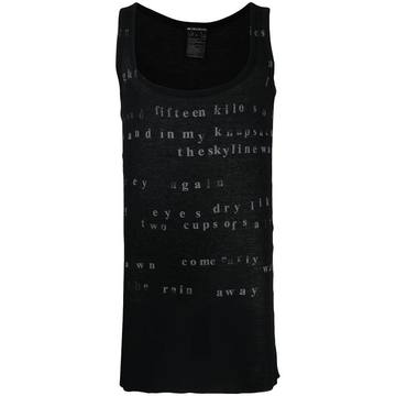 slogan print longline tank top