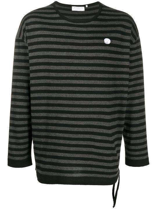 crew neck striped print sweater展示图