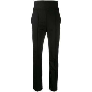 high-waisted tailored trousers