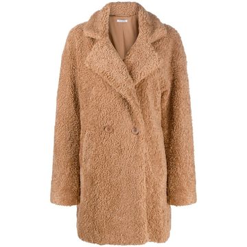 double-breasted shearling coat