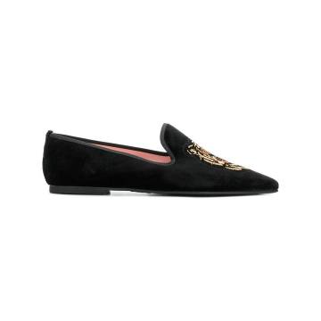 embroidered pointed loafers