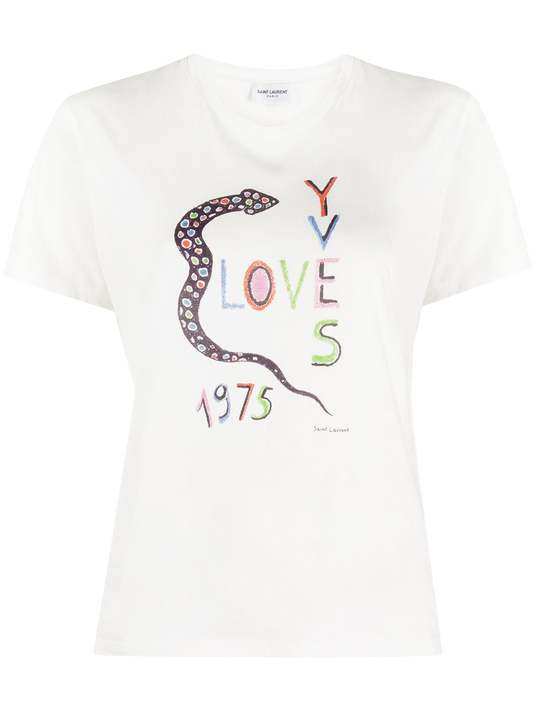 Love 1975 snake print T-shirt展示图