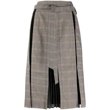 check pleated skirt