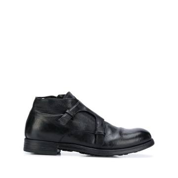 monk-strap leather boots