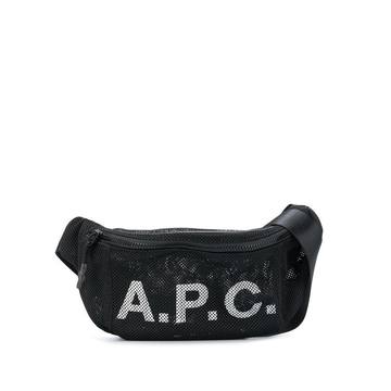 mesh printed logo belt bag