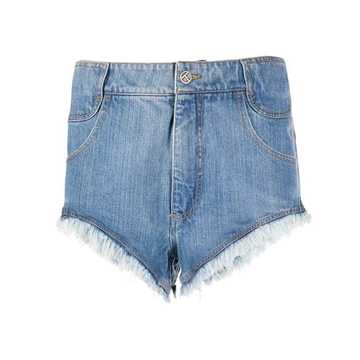 frayed edge denim shorts