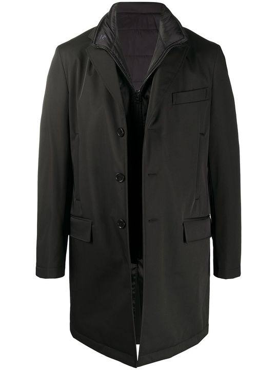 single-breasted long-sleeve coat展示图