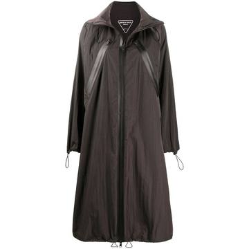 hooded front-zip coat