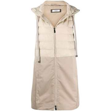 sleeveless long line gilet