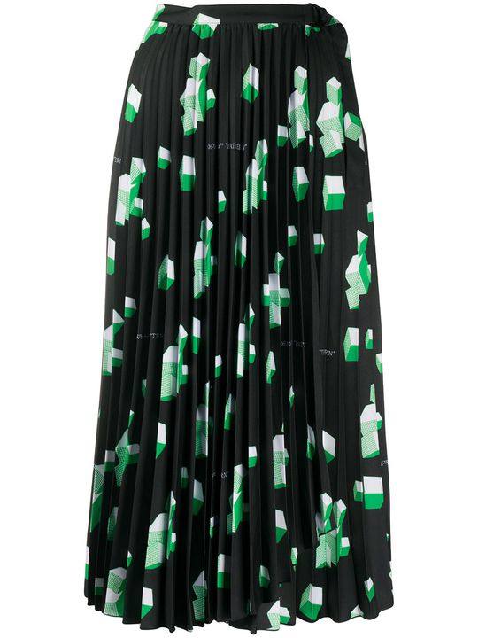 geometric-print pleated skirt展示图
