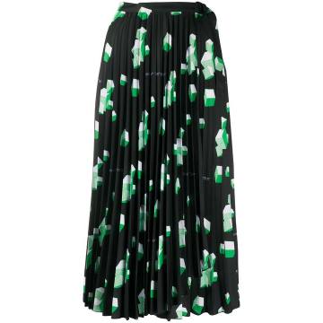 geometric-print pleated skirt
