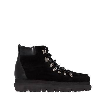 Black suede hiking boots