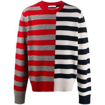 colour-block striped jumper