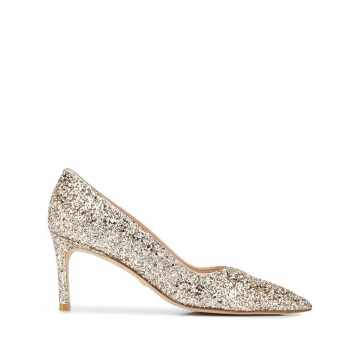 pointed glitter-detail pumps