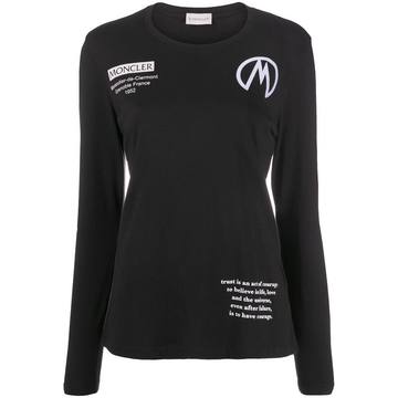 long sleeve logo-print top