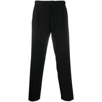 straight-leg wool trousers