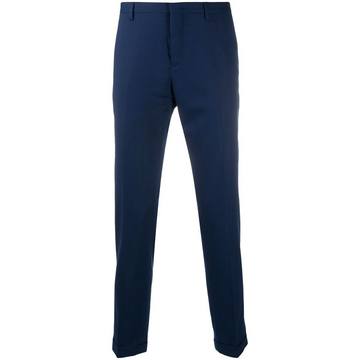 mid-rise skinny fit trousers