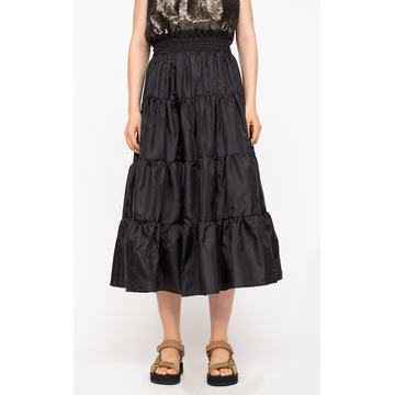 Nadja Tiered Taffeta Midi Skirt