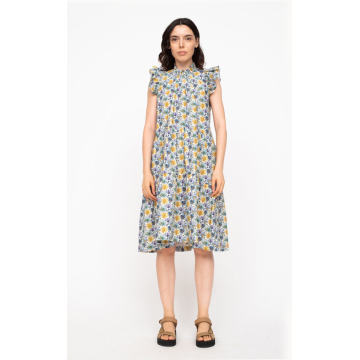 Leslie Ruffled Liberty-Print Cotton Mini Tunic Dress