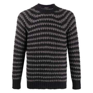 crew-neck striped jumper