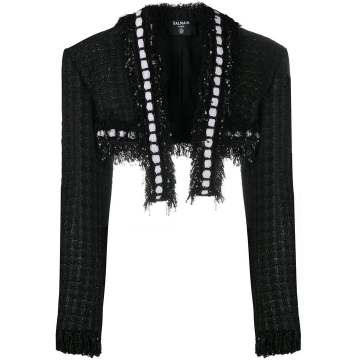 sequin-embellished tweed jacket