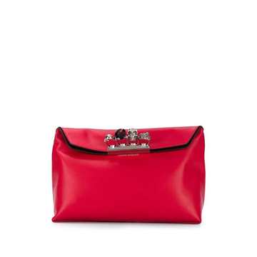 jewelled clutch bag with ring