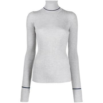 ribbed knitted roll neck top