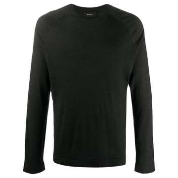 rib-trimmed wool jumper