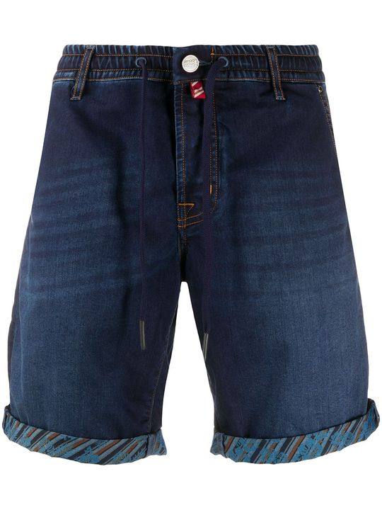 drawstring denim bermuda shorts展示图