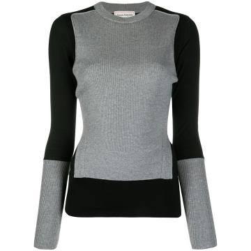panelled two-tone jumper