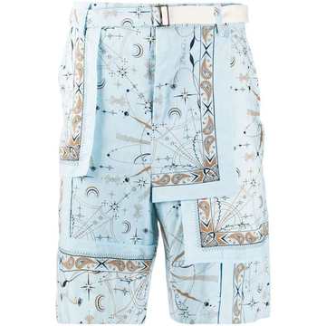 paisley-print corduroy shorts